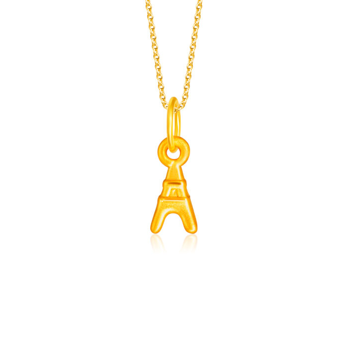 SK Jewellery Mini Eiffel 999 Pure Gold Pendant