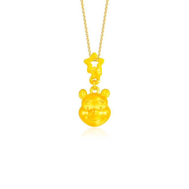 Face of Pooh 999 Pure Gold Winnie the Pooh Pendant