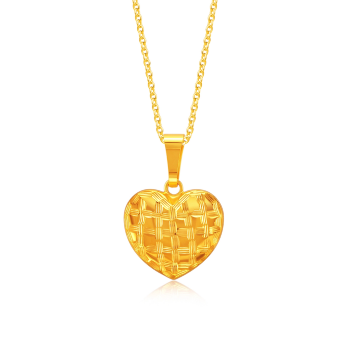SK 916 GOLD HALCYON HEART PENDANT & NECKLACE FOR WOMEN