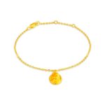 SK BRACELET FOR WOMEN ICONIC WINNIE THE POOH 999 PURE GOLD featuring winnie the pooh as a charm made out of 999 pure gold