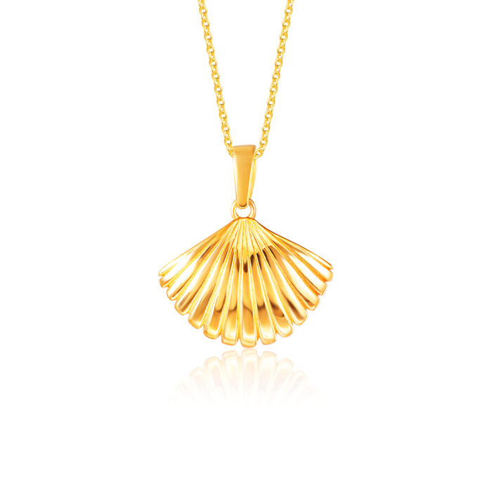 SK 916 GOLD SEASHELL GOLD PENDANT & NECKLACE FOR WOMEN
