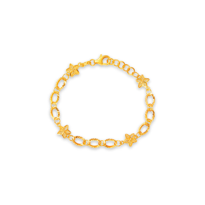 SK Oro Amare Brilliant Star Gold Bracelet - rantai tangan emas 916