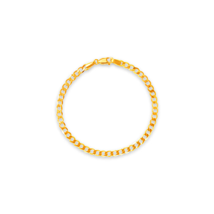 SK BRACELET FOR WOMEN ORO AMARE JOYOUS LINK made with round link chain crafted in 22k gold with a lobster claw clasp