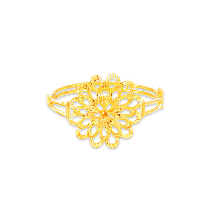 SK Oro Amare The Great Peony Gold Bangle 916 - gelang emas 916