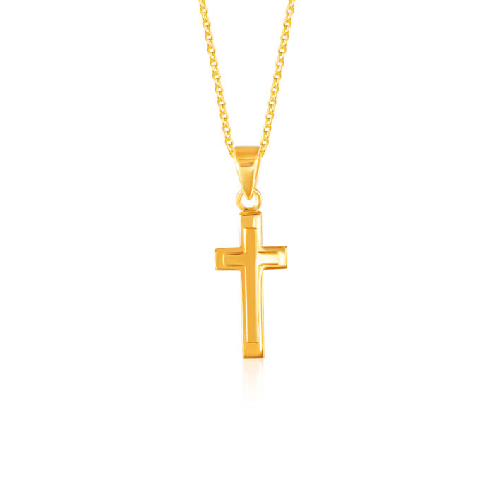 SK 916 DELICATED CROSS GOLD PENDANT & NECKLACE FOR WOMEN