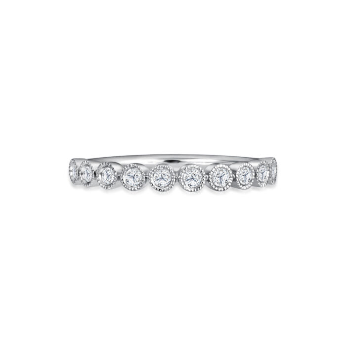 SK JEWELLERY SHERRY CLASSIC STARLETT 10K White Gold Diamond Ring with 0.13 carat lab grown diamond