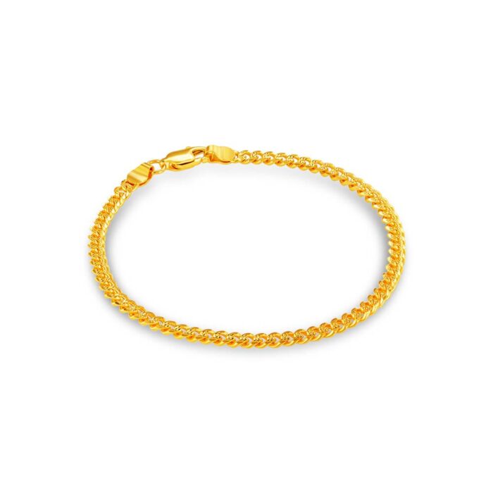 SK BRACELET FOR WOMEN ACCENT CURB CHAIN a classic bracelet for an everyday piece made in 916 gold
