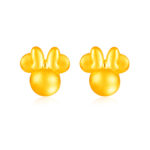 ICONIC DISNEY MINNIE MOUSE 3D 999 PURE GOLD STUD EARRINGS