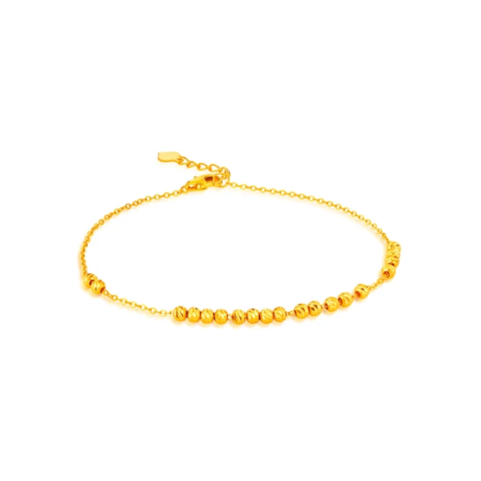 SK BRACELET FOR WOMEN TALIA dainty and delicate bracelet threaded with faceted-cut beads made in 916 gold
