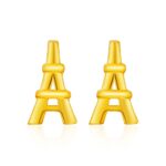 SK 916 Gold WOMEN'S Earrings featuring Eiffel Tower