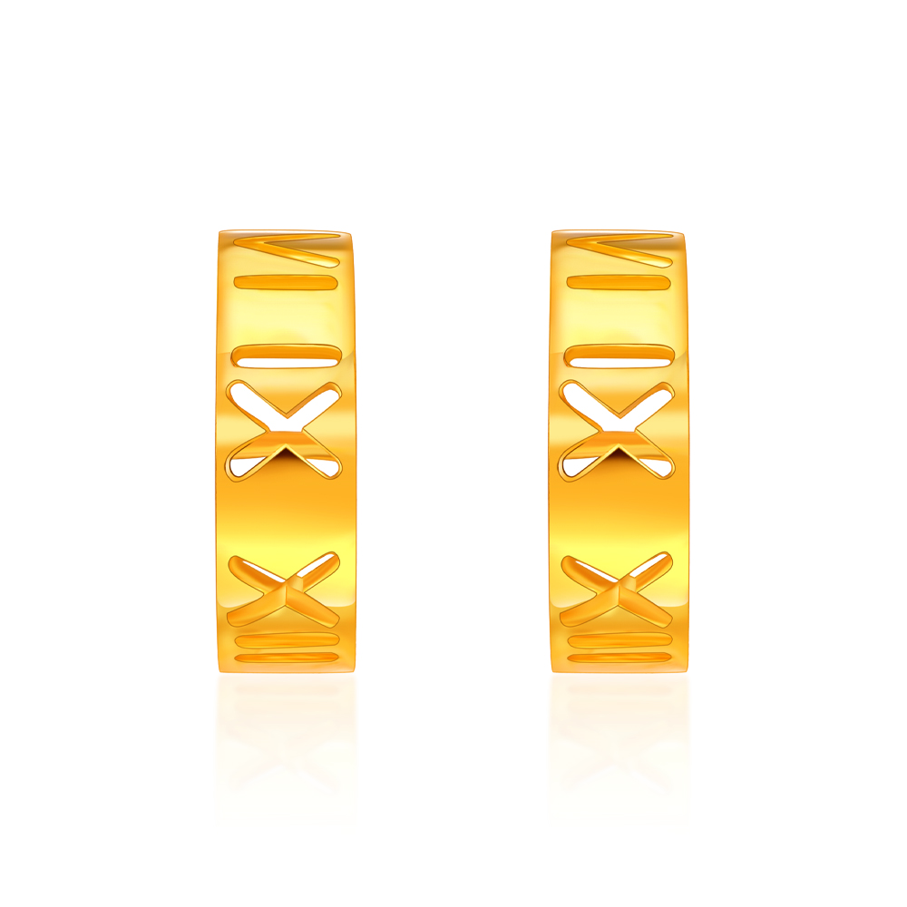 916 Gold Elegant Clover Stud Earrings | Merlin Goldsmith