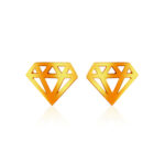 SK 916 SHINE BRIGHT GOLD EARRINGS for women featuring diamond outline