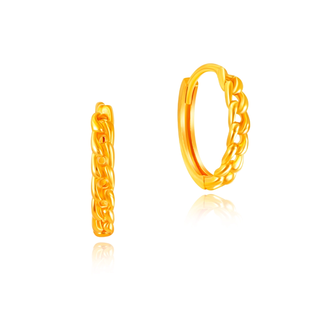 SK 916 Classic Link Gold Earrings | SK Jewellery