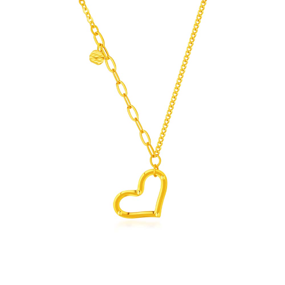 SK 916 Hanging Heart Gold Medley Necklace | SK Jewellery