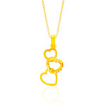 SK 916 LOVE HEART GOLD PENDANT & NECKLACES FOR WOMEN