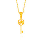 SK 916 AXIAL KEY GOLD PENDANT & NECKLACE FOR WOMEN