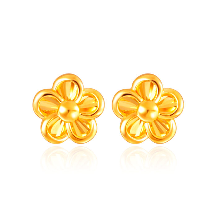 SK 916 AXIAL FLOWER GOLD EARRINGS for women