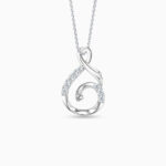 SK Jewellery Chanteuse 10k white gold diamond pendant & diamond necklace for women. Comes with 10k white gold chain.