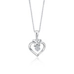 SK Jewellery Starlett X Heart Diamond Pendant. 10k white gold lab grown diamond pendant & diamond necklace for women. Comes with 10k white gold chain.