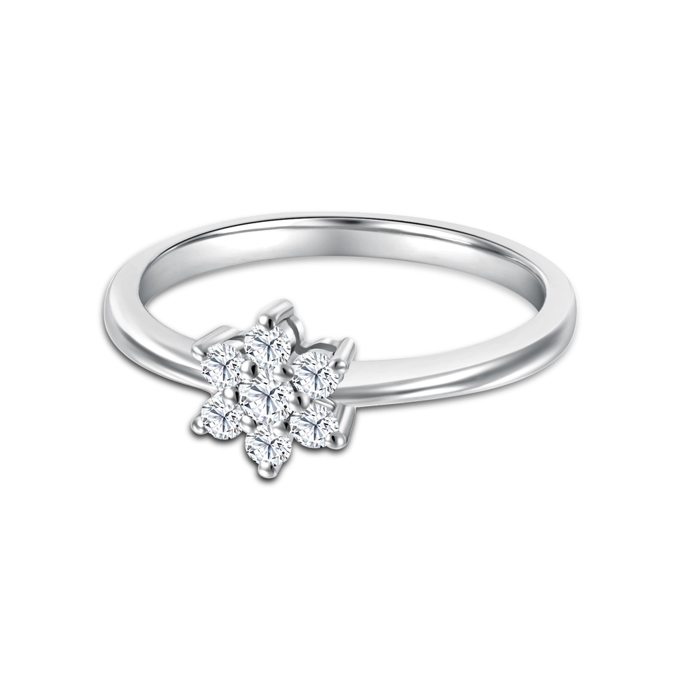 SK DIAMOND RING in white gold with flower like design in lab grown diamonds STARRY BLOSSOM