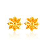 SK 916 SUN DAISY STUD GOLD EARRINGS for women best paired with floral outfits.