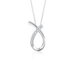 SK DIAMOND PENDANT STARLETT TWIST a classic twist pendant design in 10k white gold with lab grown diamonds NECKLACE FOR WOMEN