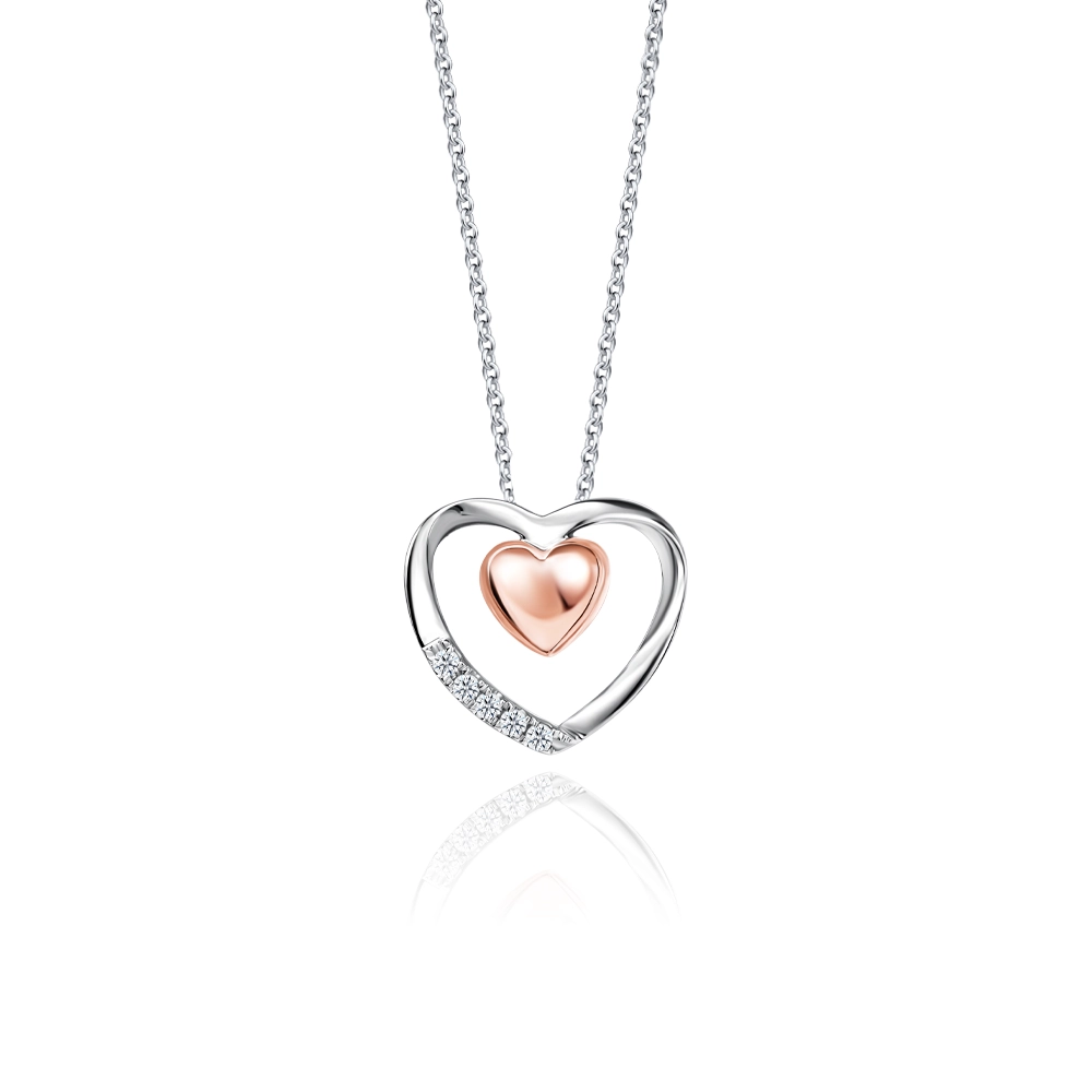 Dual Heart Diamond Pendant | SK Jewellery