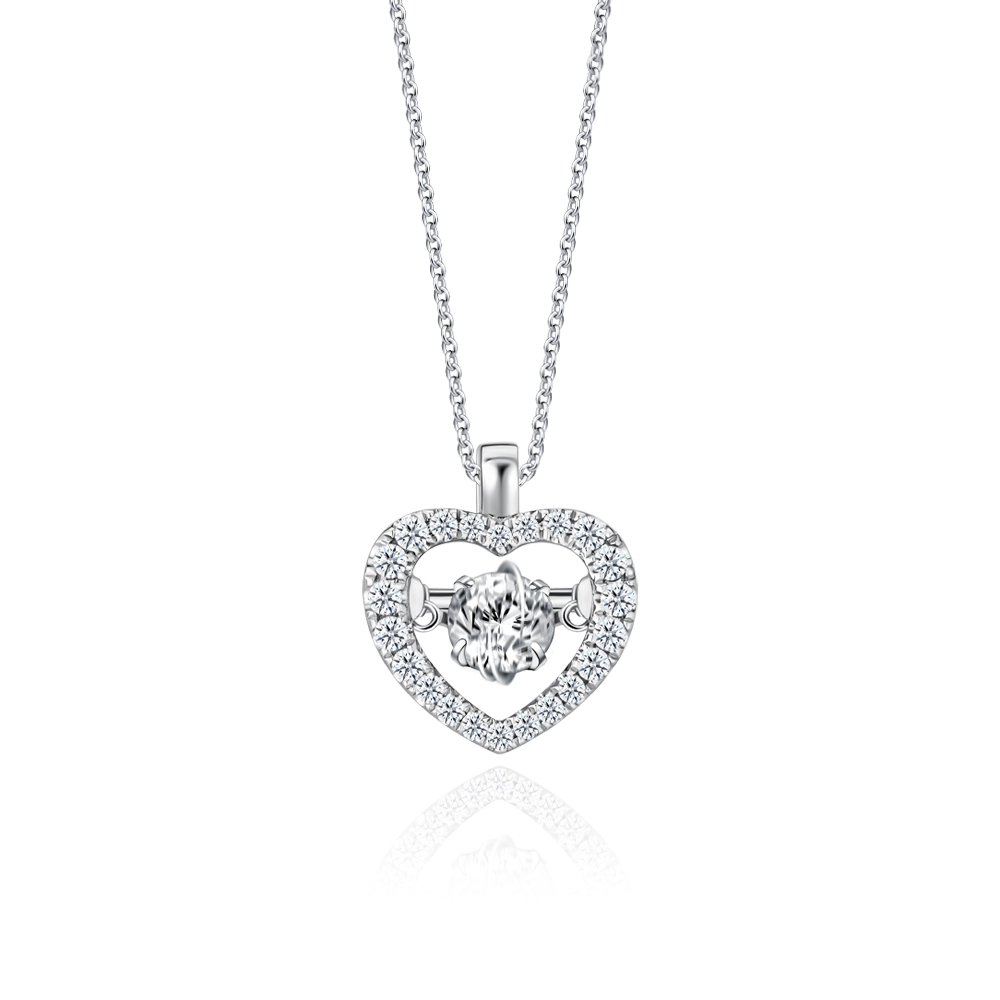 Dainty Sparkle Heart Diamond Pendant | SK Jewellery