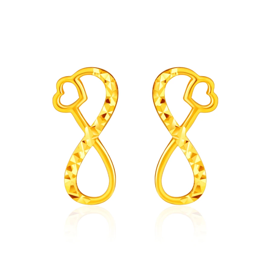 SK 916 Love to Infinity Gold Earrings | SK Jewellery