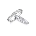 MOMENTO LOVE SWIRL COUPLE RING representing the tides of love WHITE GOLD WEDDING RINGS MALAYSIA