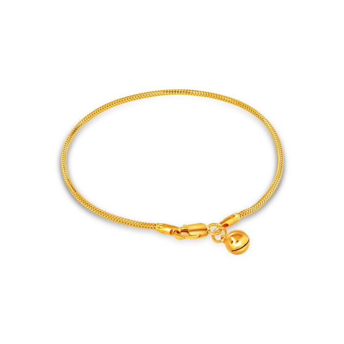 SK BRACELET FOR WOMEN BOA BELL layout of the bracelet with an added bell made in 916 gold