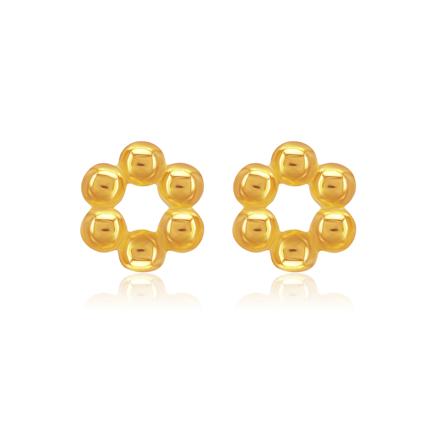 SUBANG EMAS SK 916 GOLD LUXE subang minimalis direka dalam emas 916 berbentuk hexagon berjeniskan stud