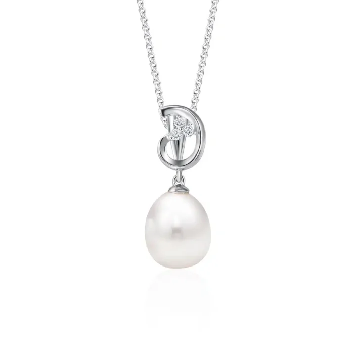 GINA PEARL PENDANT SILVER NECKLACE FOR WOMEN
