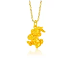 SK 999 THUMPER AND BLOSSOM 999 PURE GOLD PENDANT & NECKLACE FOR WOMEN