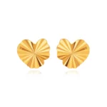 SK SUBANG EMAS 916 FRILLED HEART direka dengan emas 916 dalam emas kuning berbentuk hati