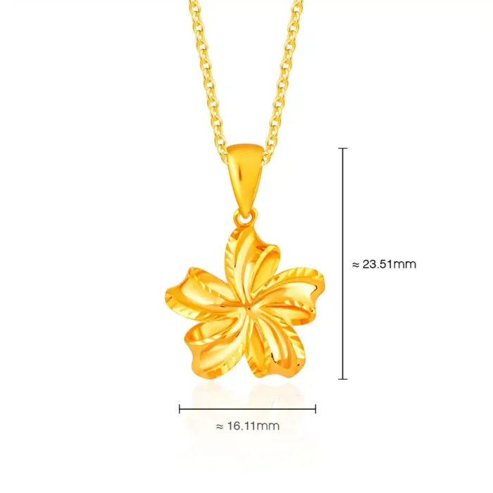 SK RANTAI EMAS 916 LOOPING BLOSSOM rantai emas yang direka dengan bentuk bunga yang kelopaknya bergelung dibuat daripada emas 916