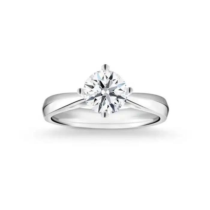 SK DIAMOND RING with classic design in 14k white gold with lab grown diamond STAR CARAT CLASSIC STARLIGHT