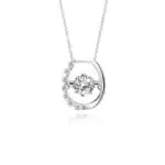 SK DIAMOND PENDANT ONLY U DANCING a horseshoe pendant with a cluster of lab grown diamonds in 10k white gold NECKLACE FOR WOMEN