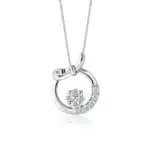 SK DIAMOND PENDANT PROMISE KNOT a ribbon tied in the shape of a circle with lab grown diamonds in 10k white gold NECKLACE FOR WOMEN