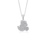 SK DIAMOND PENDANT STARRY MINNIE featuring the iconic silhouette of minnie mouse studded with lab grown diamonds in 10k white gold NECKLACE FOR WOMEN