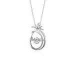 SK DIAMOND PENDANT STARLETT SPARKLING PINEAPPLE a pineapple designed pendant with an oscillating lab grown diamond inside in 10k white gold NECKLACE FOR WOMEN