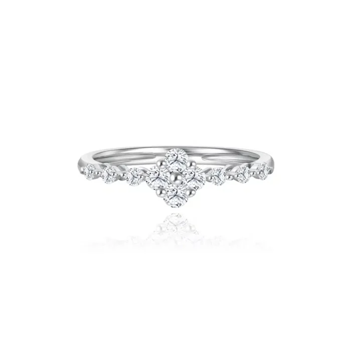 SK CINCIN EMAS PUTIH CINCIN BERLIAN ROSEA ENSPARKLE cincin berlian emas putih 10k dengan berlian makmal tumbuh