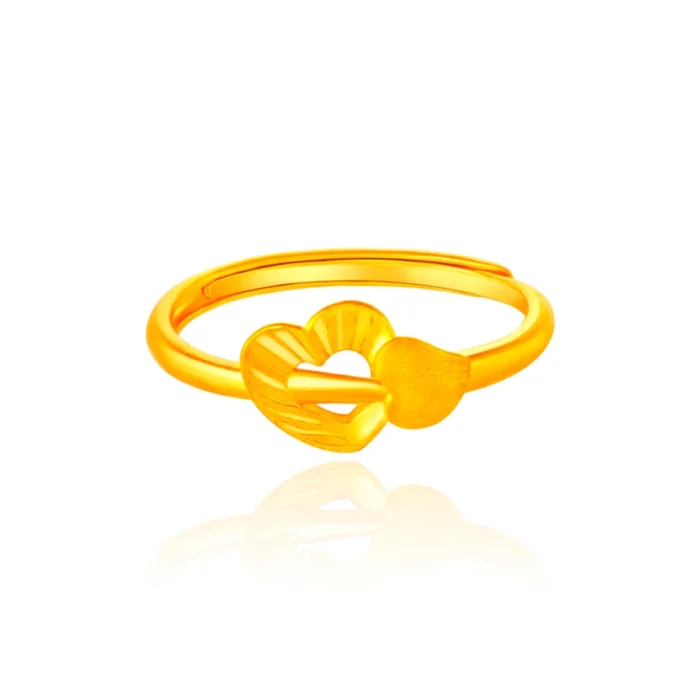 SK CINCIN EMAS TULEN 999 CORYN HEART cincin dengan reka bentuk hati dipanah dalam emas tulen 999