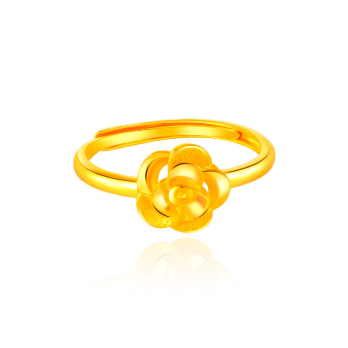 SK CINCIN EMAS TULEN 999 BLOOM cincin berbentuk bunga mawar yang direka dengan emas tulen 999