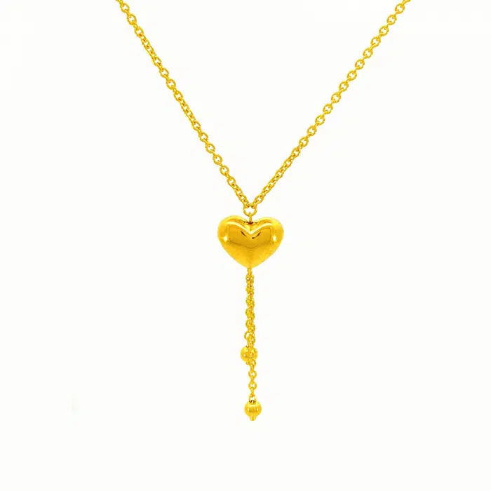 SK RANTAI LEHER EMAS 916 rantai leher dengan reka bentuk emas dan manik PERFECT LOVE