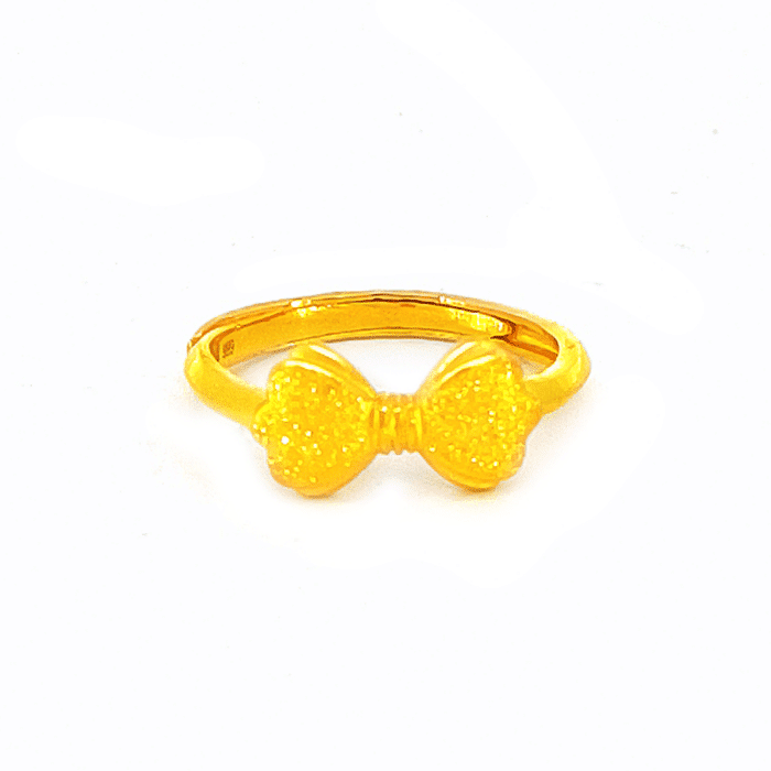 SK CINCIN EMAS TULEN 999 GOLDEN BOW cincin busur comel dengan kekelipan pada busurnya dibuat dengan emas tulen 999