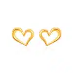 SK SUBANG EMAS SK 916 berbentuk hati yang tidak simetri dalam emas 916 ETERNAL ASYMMETRY