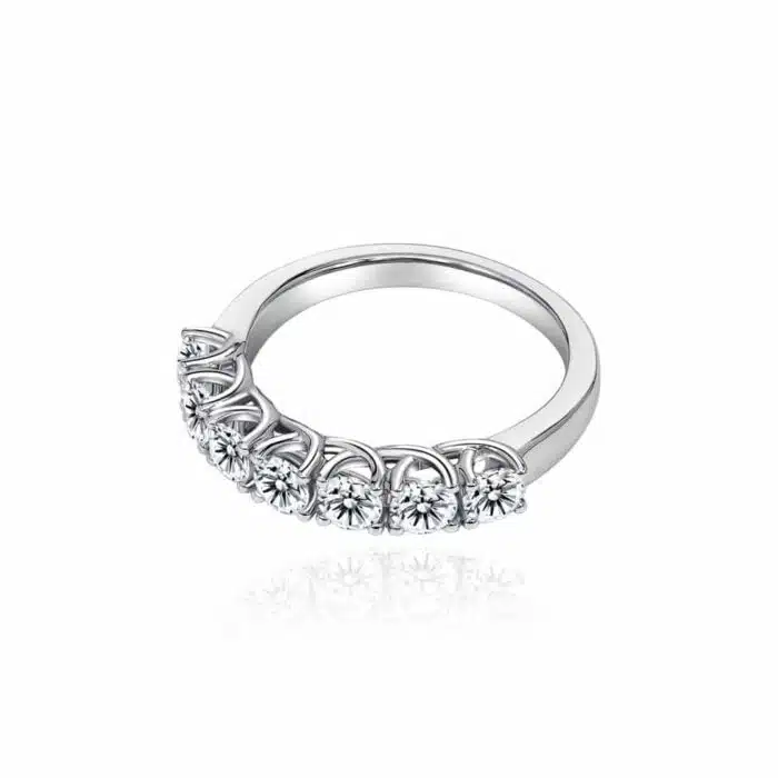 SK DIAMOND RING with eternity ring design for engagement ring in 18k white gold STARDUST ETERNITY