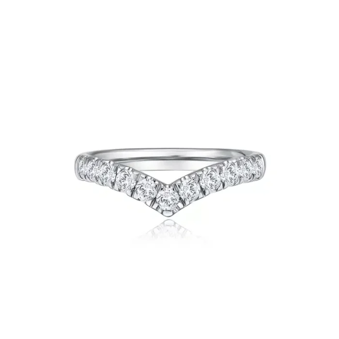 SK DIAMOND RING in wishbone design in 18k white gold with lab grown diamond STARLETT V