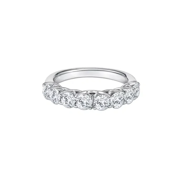 SK DIAMOND RING in eternity design in 18k white gold with lab grown diamonds for engagement STARLETT ELEGANT ETERNITY